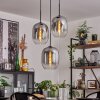 Apedo Hängeleuchte Glas 20cm Klar, Rauchfarben, 3-flammig