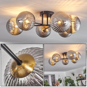 Chehalis Deckenleuchte Gold, Schwarz, 6-flammig Chehalis Deckenleuchte Gold, Schwarz, 6-flammig