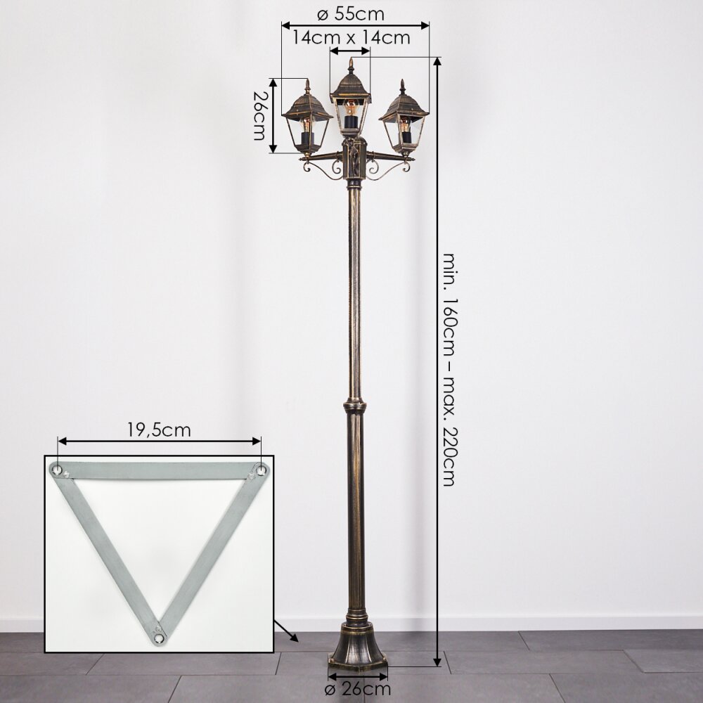 Naofe Kandelaber Braun, Gold, Schwarz, 3-flammig