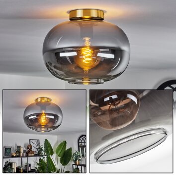 Apedo Deckenleuchte Glas 30cm Messing, 1-flammig