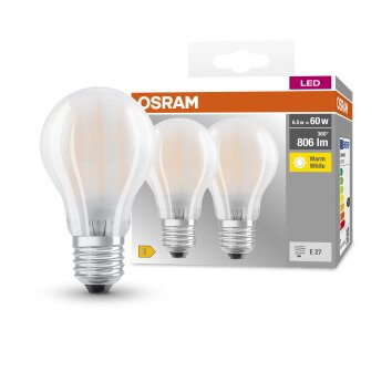 OSRAM CLASSIC A 2er Set LED E27 6,5 Watt 2700 Kelvin 806 Lumen OSRAM CLASSIC A 2er Set LED E27 6,5 Watt 2700 Kelvin 806 Lumen