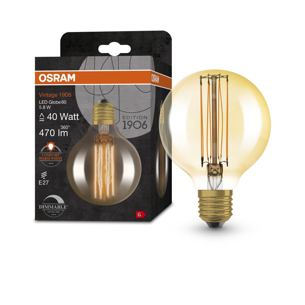 OSRAM Vintage 1906® LED E27 5,8 Watt 2200 Kelvin 470 Lumen main product photo