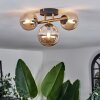Chehalis Deckenleuchte Glas 10 cm und 12 cm Gold, Schwarz, 3-flammig
