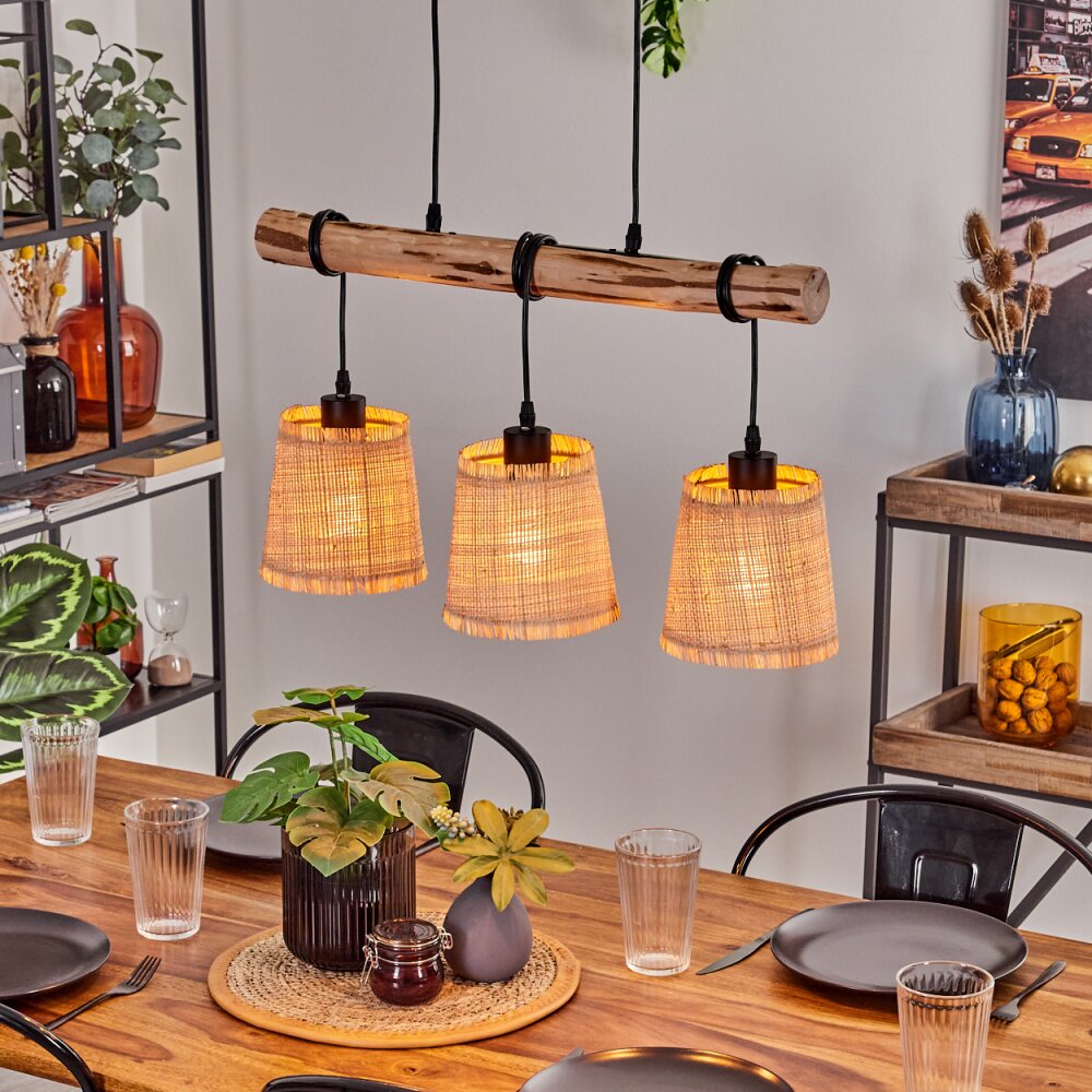 Soungou Hängeleuchte Naturfarben, Schwarz, 3-flammig main product photo