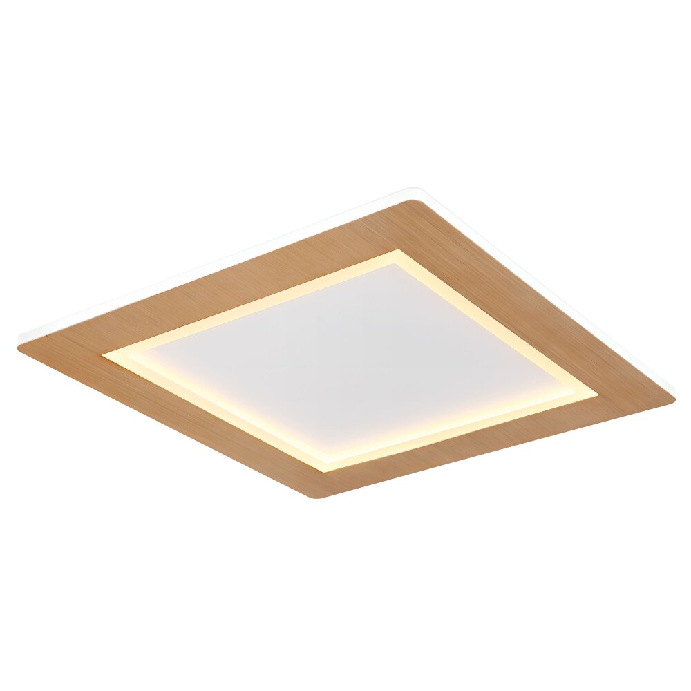 Globo CLAY Deckenleuchte LED Holzoptik, Weiß, 1-flammig main product photo