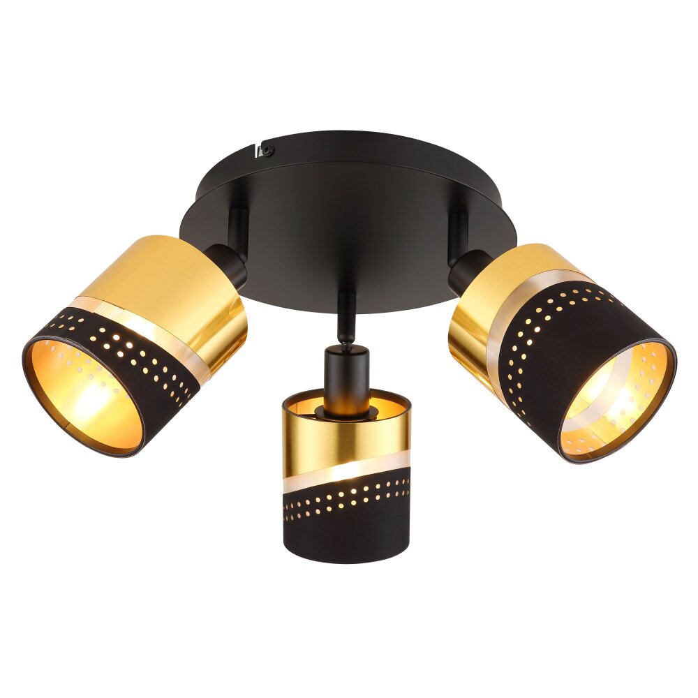 Globo OR Deckenleuchte Gold, Schwarz, 3-flammig main product photo