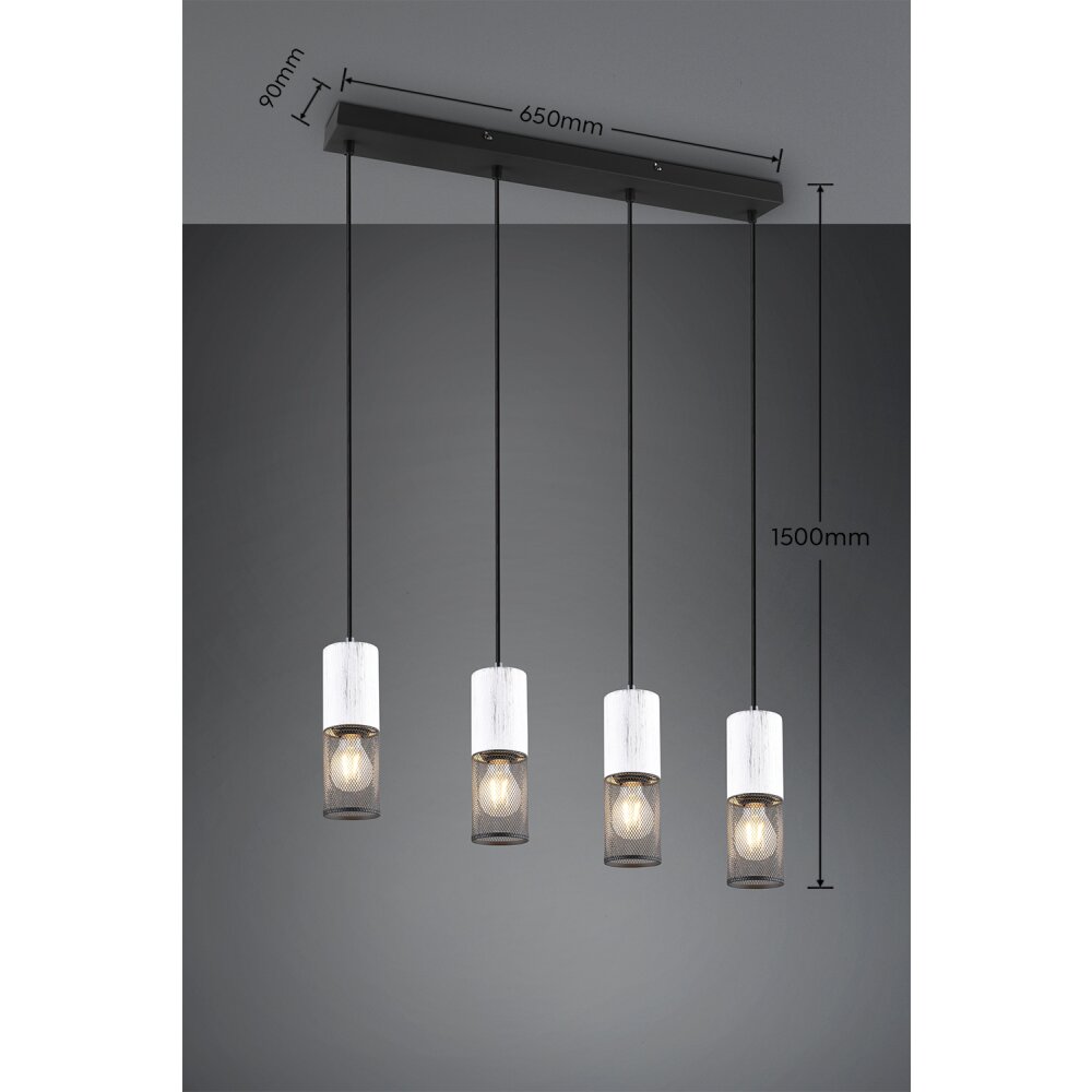 Trio TOSH Pendelleuchte Schwarz, 4-flammig