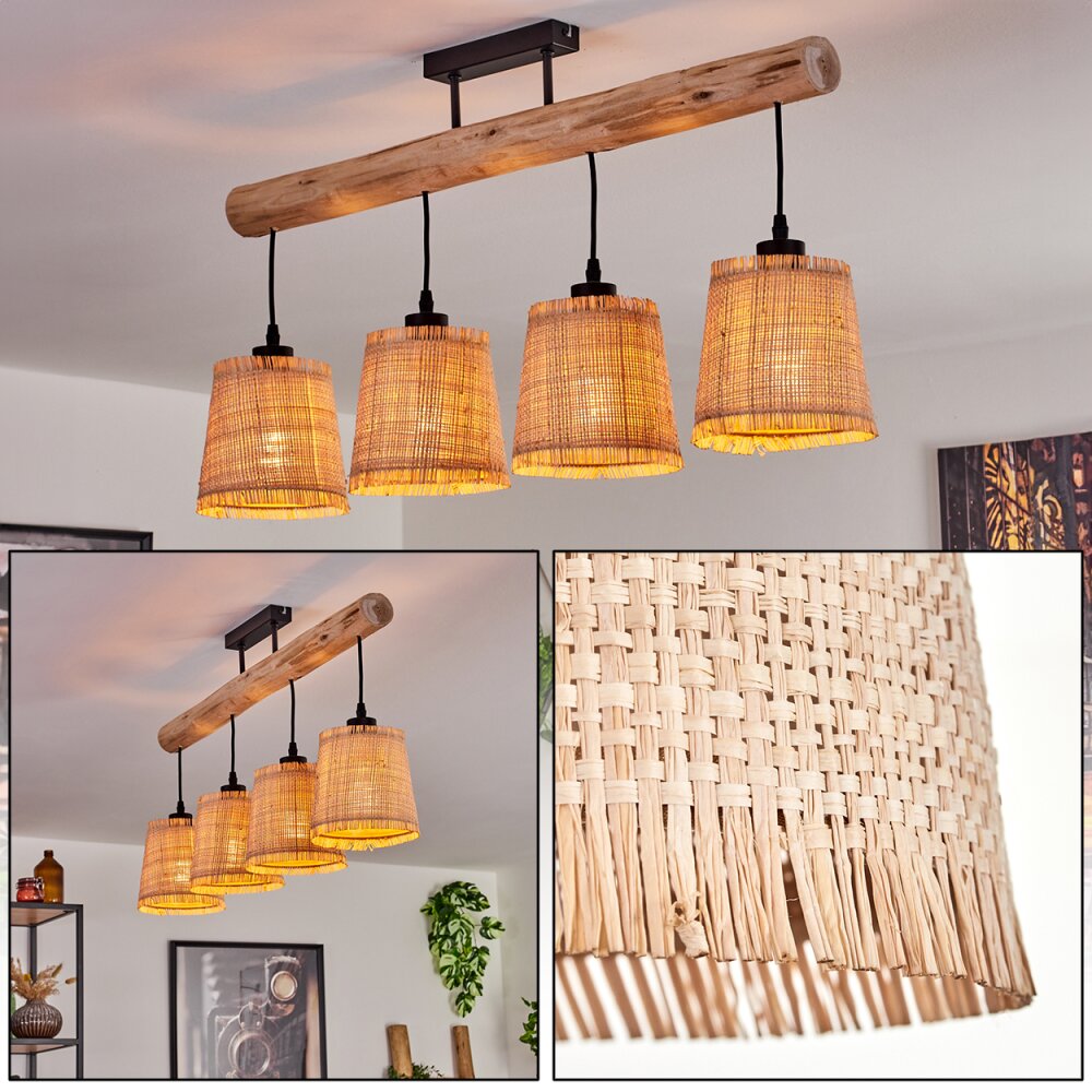 Soungou Deckenleuchte Naturfarben, Schwarz, 4-flammig main product photo