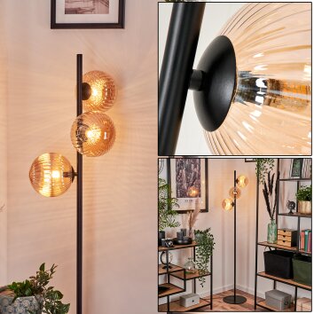 Remaisnil Stehleuchte Glas 15 cm Bernsteinfarben, 3-flammig