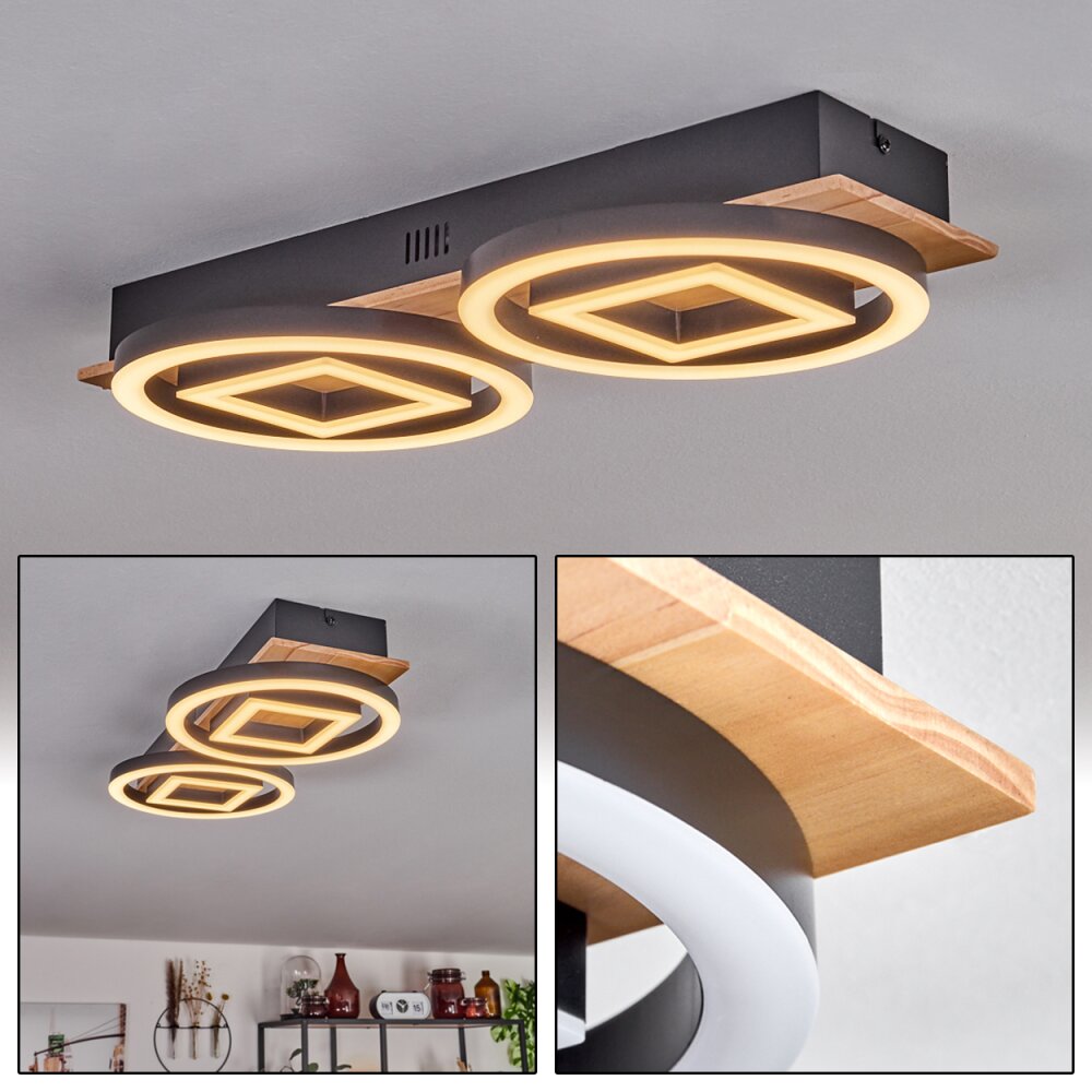 Taboneira Deckenleuchte LED Naturfarben, Schwarz, 2-flammig main product photo