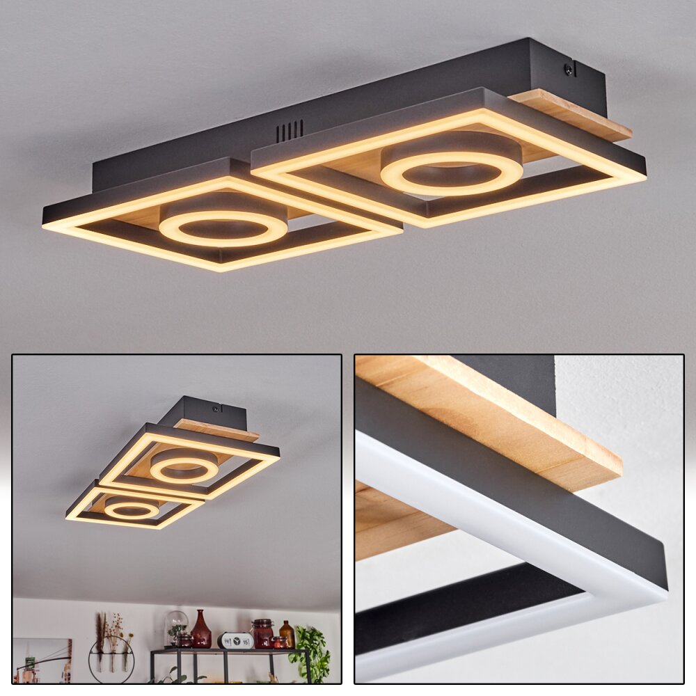 Taboneira Deckenleuchte LED Naturfarben, Schwarz, 2-flammig main product photo