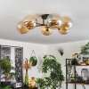 Chehalis Deckenleuchte Glas 15 cm Gold, Schwarz, 6-flammig