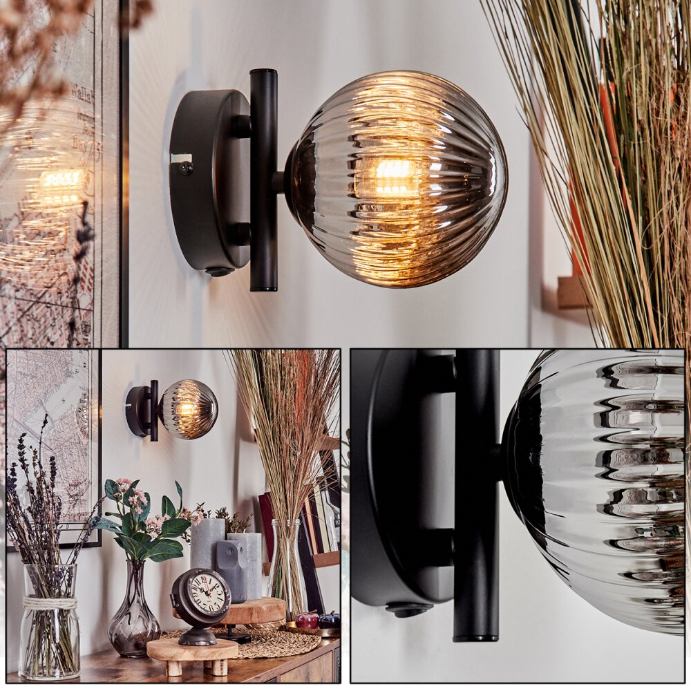 Chehalis Wandleuchte Glas 12 cm Rauchfarben, 1-flammig main product photo
