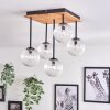 Chehalis Deckenleuchte Glas 12 cm Naturfarben, Schwarz, 5-flammig
