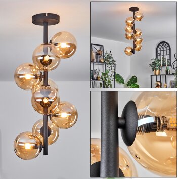 Chehalis Deckenleuchte Glas 12 cm Bernsteinfarben, 8-flammig