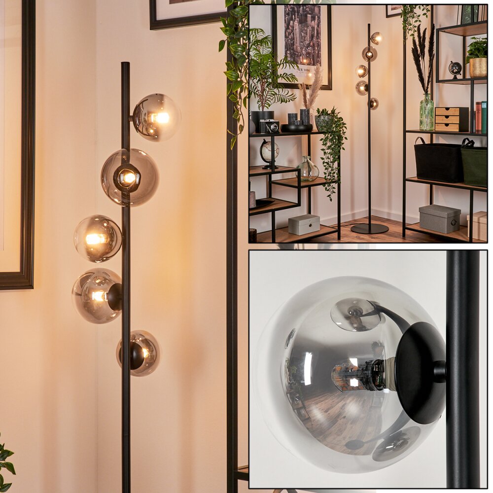 Remaisnil Stehleuchte Glas 10 cm, 12 cm Klar, Rauchfarben, 5-flammig main product photo