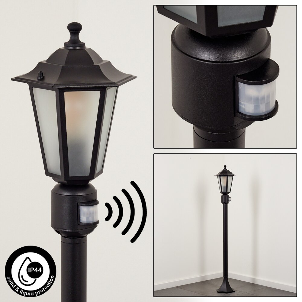 Loria Wegeleuchte Schwarz, 1-flammig, Bewegungsmelder main product photo