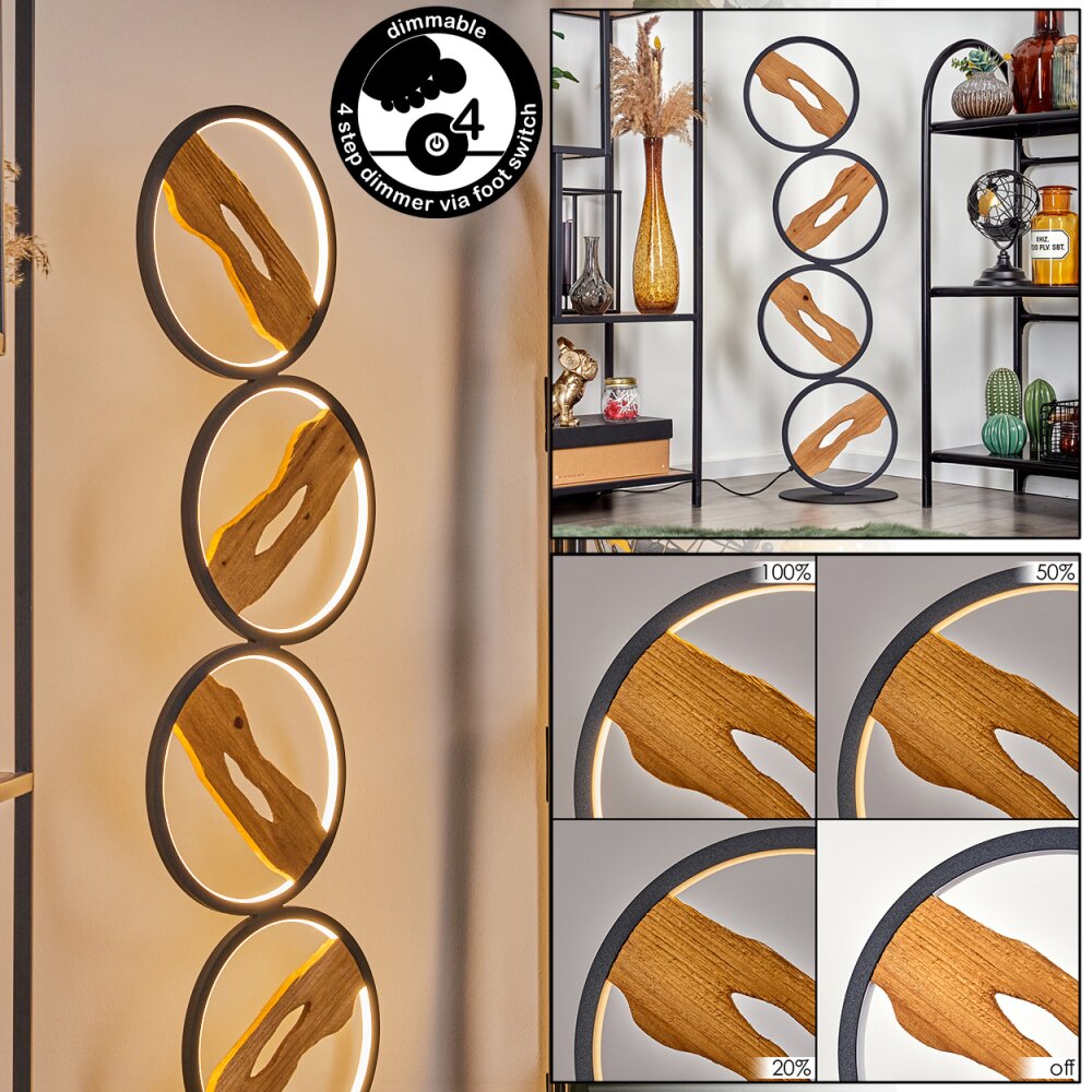 Cornol Stehleuchte LED Naturfarben, Schwarz, 1-flammig main product photo