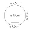 Glaslampenschirm Koyoto Ersatzglas 15 cm Chrom, Klar, Rauchfarben