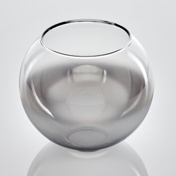 Glaslampenschirm Koyoto Ersatzglas 15 cm Chrom, Klar, Rauchfarben