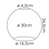 Glas-Lampenschirm Koyoto Ersatzglas 30 cm Klar