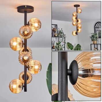 Chehalis Deckenleuchte Glas 10 cm Bernsteinfarben, 8-flammig Chehalis Deckenleuchte Glas 10 cm Bernsteinfarben, 8-flammig