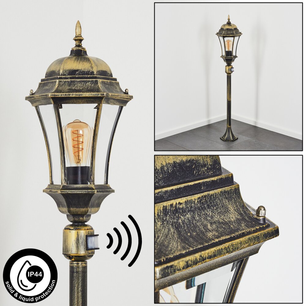 Etoe Wegeleuchte Braun, Gold, Schwarz, 1-flammig, Bewegungsmelder main product photo