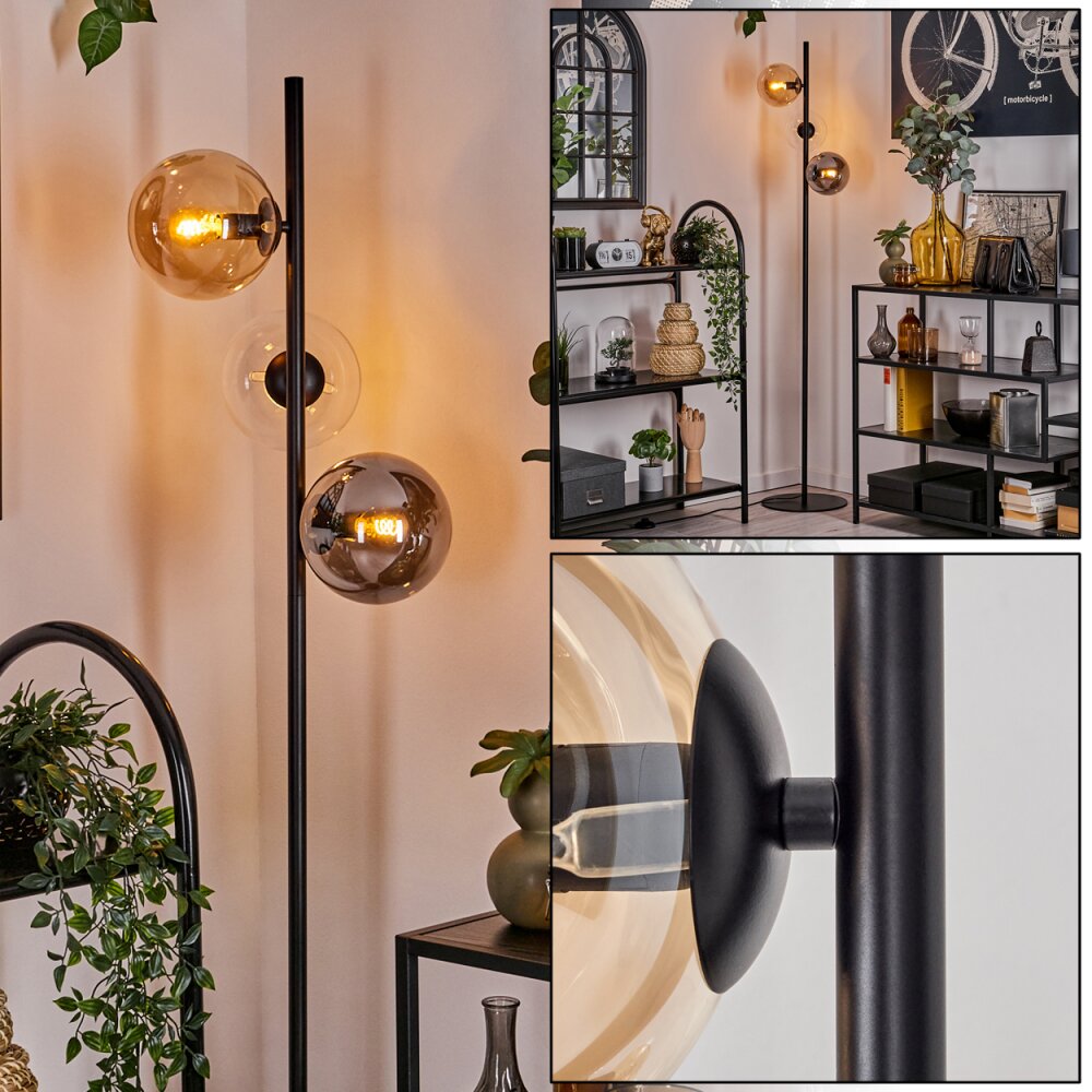 Gastor Stehleuchte Glas 15 cm Bernsteinfarben, Klar, Rauchfarben, 3-flammig main product photo