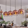 Koyoto Hängeleuchte Glas 30 cm Klar, Kupferfarben, 4-flammig