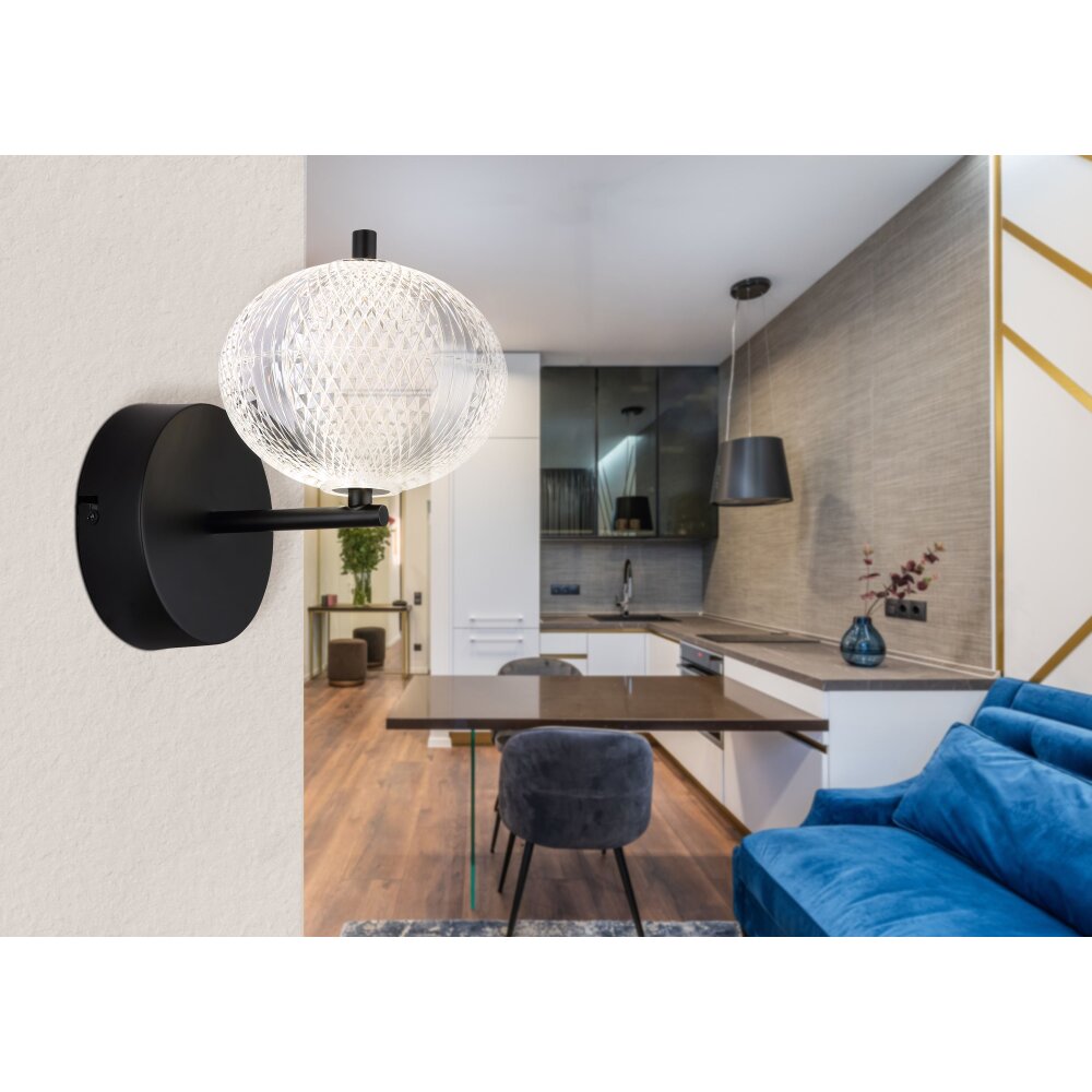Globo AIDA Wandleuchte LED Schwarz, 1-flammig main product photo