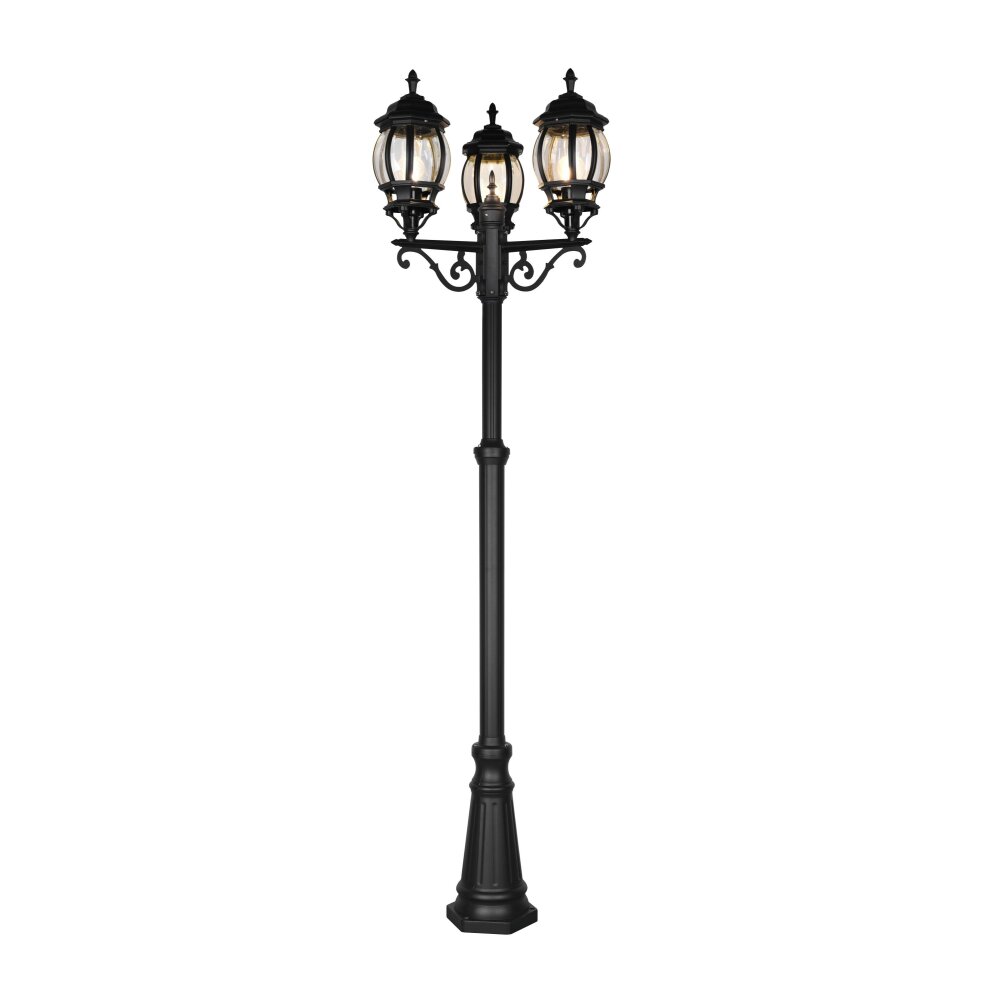 Trio Elvo Außenstehleuchte Schwarz, 3-flammig main product photo