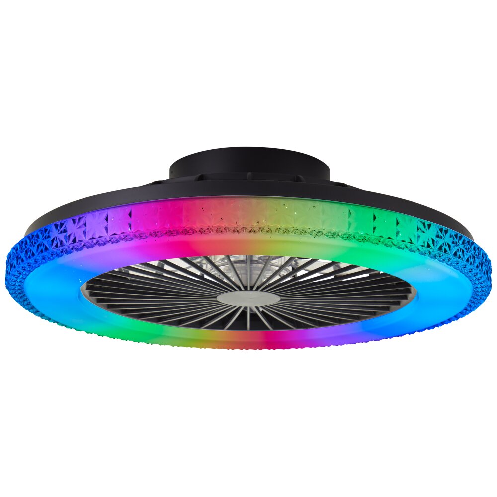 Brilliant Badria Deckenventilator LED Schwarz, 1-flammig, Fernbedienung main product photo