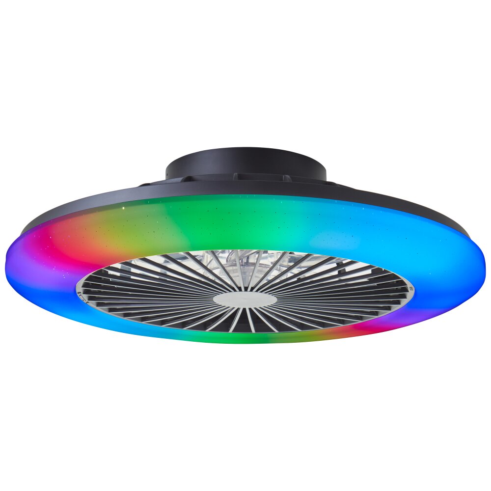 Brilliant Salerno Deckenventilator LED Schwarz, 1-flammig, Fernbedienung main product photo