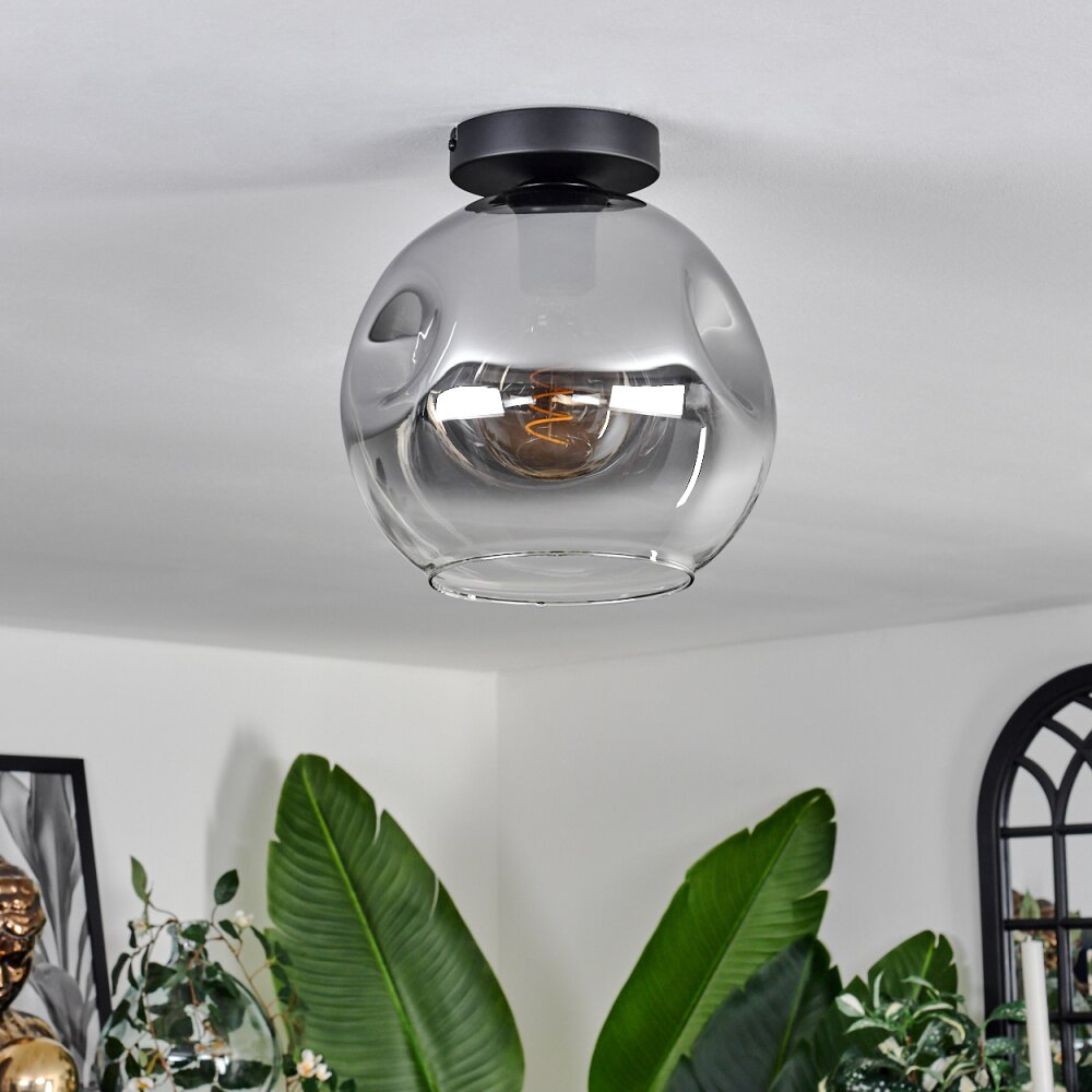 Ripoll Deckenleuchte Glas 25 cm Klar, Rauchfarben, 1-flammig