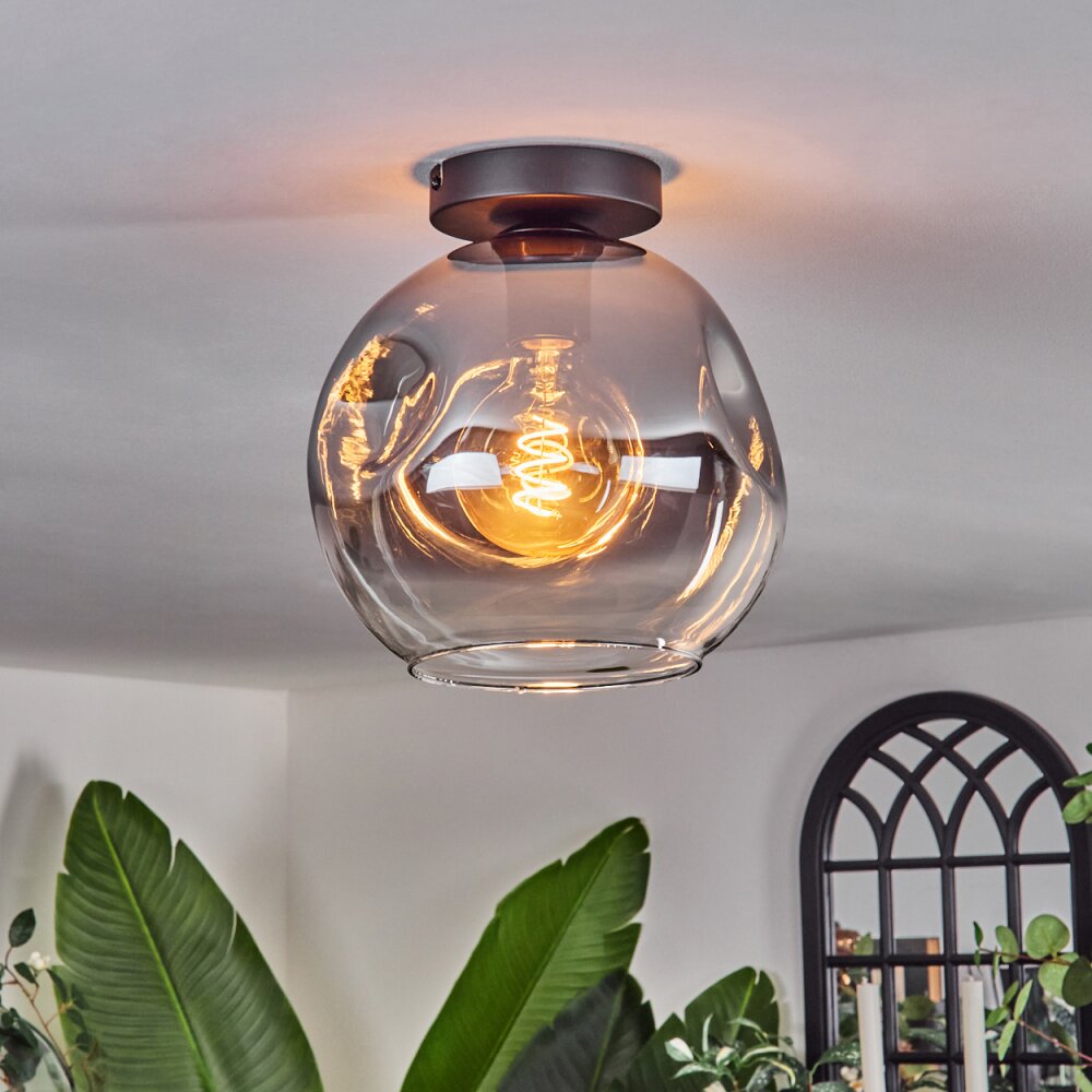Ripoll Deckenleuchte Glas 25 cm Klar, Rauchfarben, 1-flammig