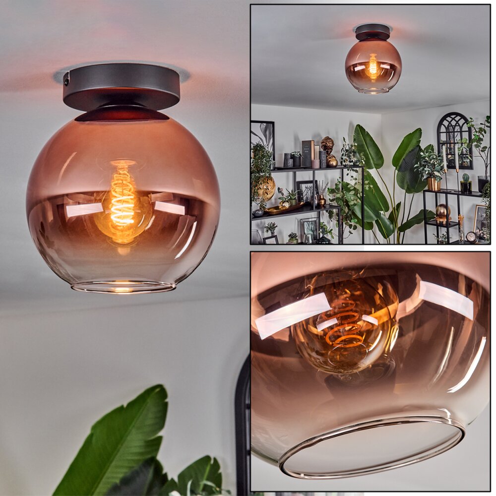 Koyoto Deckenleuchte Glas 20 cm Klar, Kupferfarben, 1-flammig main product photo