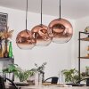 Ripoll Hängeleuchte Glas 30 cm Klar, Kupferfarben, 3-flammig