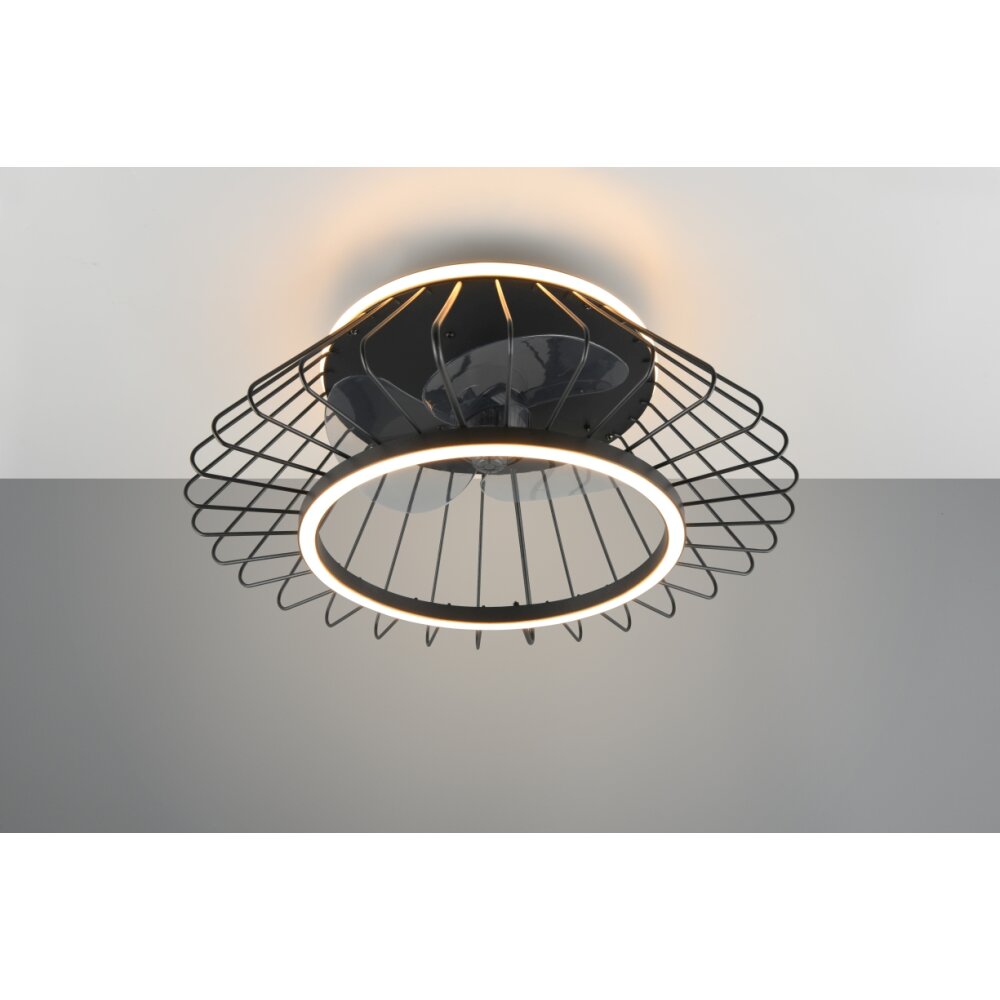 Reality KARLSBORG Deckenventilator LED Schwarz, 1-flammig, Fernbedienung main product photo