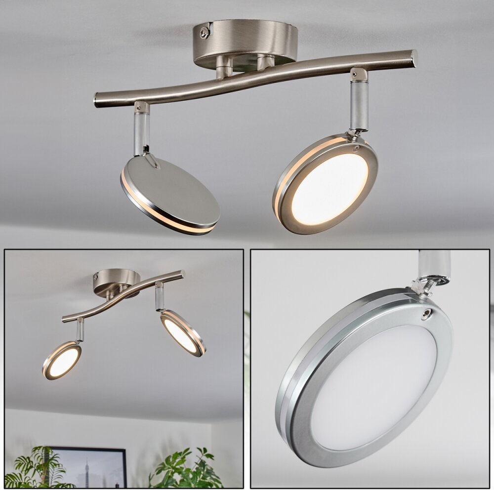 Sarnadinha Deckenleuchte LED Nickel-Matt, 2-flammig main product photo