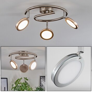 Sarnadinha Deckenleuchte LED Nickel-Matt, 3-flammig