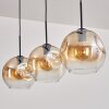 Ripoll Hängeleuchte Glas 25 cm Bernsteinfarben, Klar, 3-flammig