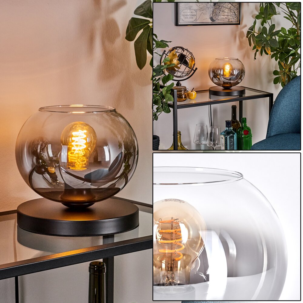 Apedo Tischleuchte Glas 20 cm Schwarz, 1-flammig main product photo