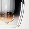 Vevino Pendelleuchte Glas 15 cm Schwarz, 3-flammig