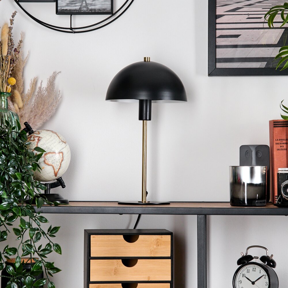 Pilz Look Sandvig Tischleuchte Gold, Schwarz, 1-flammig