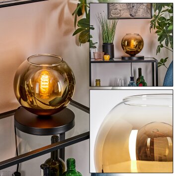 Koyoto Tischleuchte Glas 20cm Gold, Klar, 1-flammig