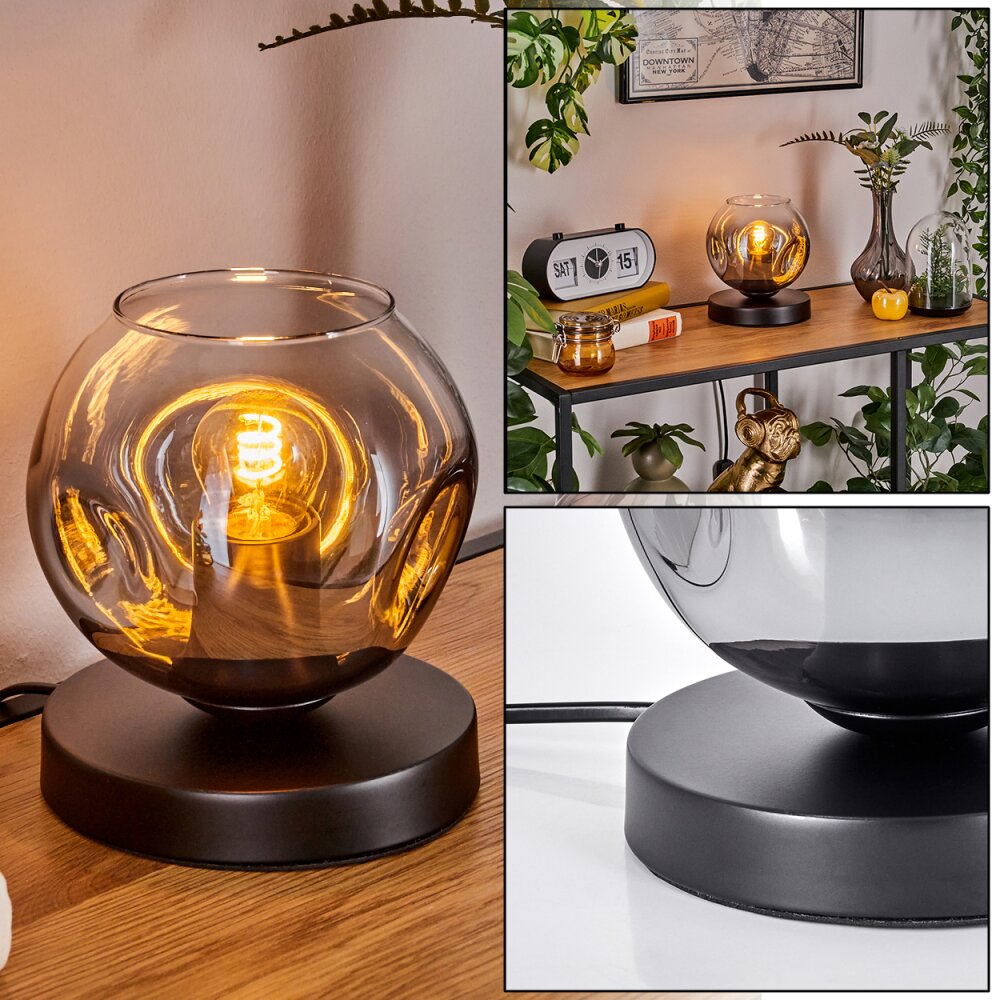 Ripoll Tischleuchte Glas 15 cm Schwarz, 1-flammig main product photo