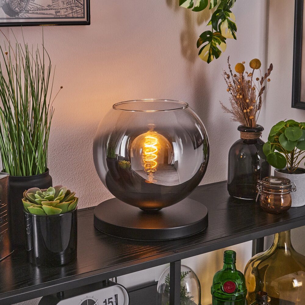Koyoto Tischleuchte Glas 25cm Schwarz, 1-flammig