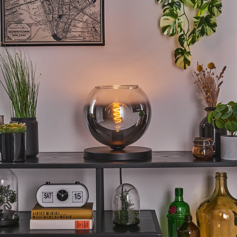 Koyoto Tischleuchte Glas 25cm Schwarz, 1-flammig