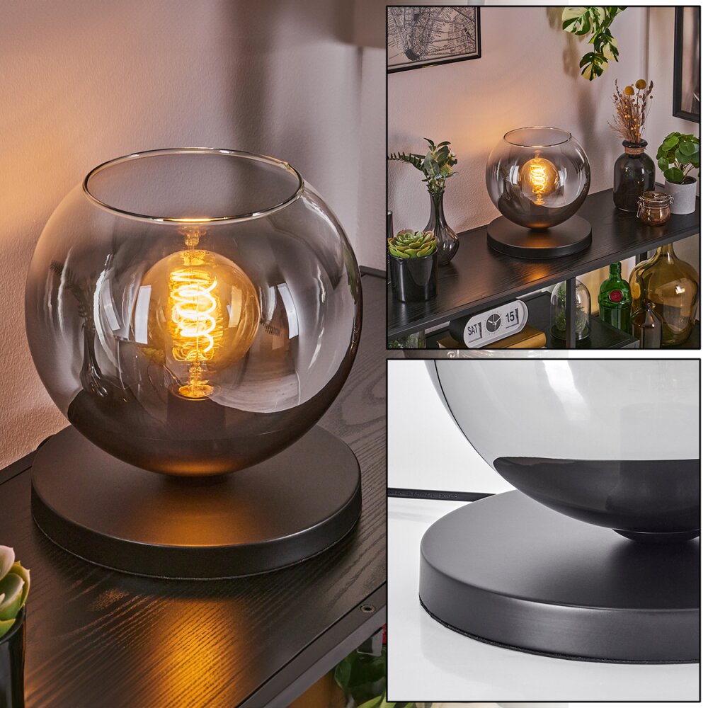 Koyoto Tischleuchte Glas 25cm Schwarz, 1-flammig main product photo