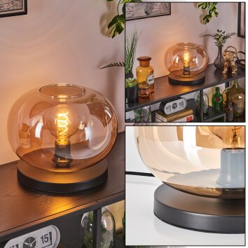 Apedo Tischleuchte Glas 30cm Schwarz, 1-flammig Apedo Tischleuchte Glas 30cm Schwarz, 1-flammig